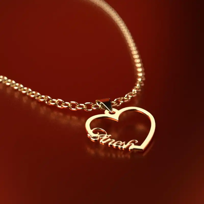 گردنبند طلا 18 عیار زنانه مدوپد مدل اسم بینش binesh کد GBB12259 به همراه باکس گل رز جاویدان