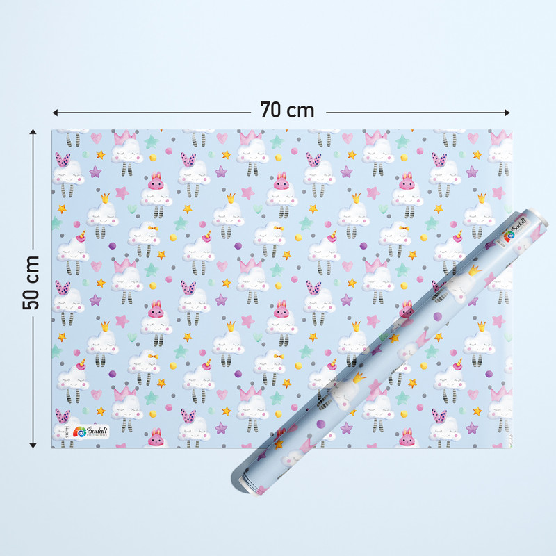 کاغذ کادو صدفی طرح ابری بسته 2 عددی