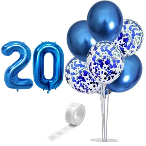 بادکنک آرایی مستر تم طرح کروم شیشه ای پولکی کد 20 بسته 11 عددی