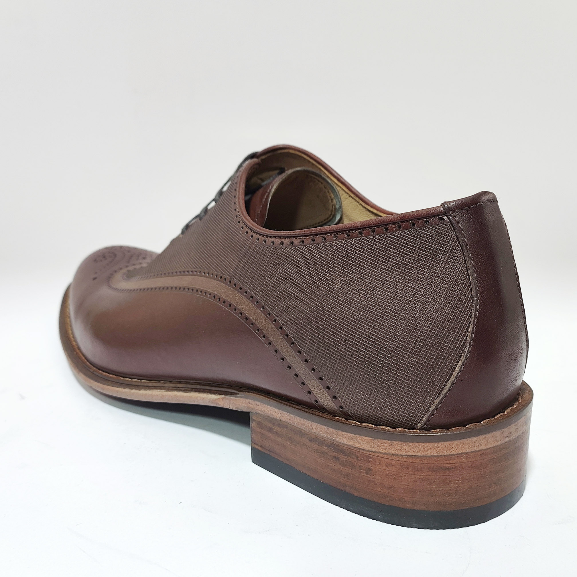 کفش مردانه کرمانی مدل تمام چرم طبیعی دستدوز کد 1037 رنگ قهوه ای -  - 6