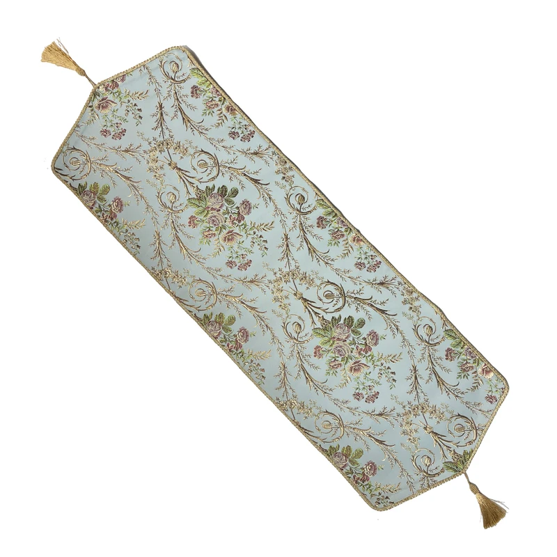 رومیزی مدل گل مغرب طرح زری بافت  سایز 100x35 سانتی‌متر