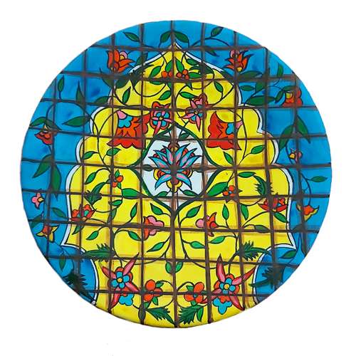  بشقاب دیوارکوب سفالی طرح فیروزه کد 1014 