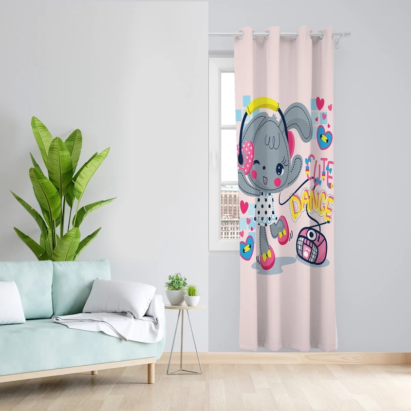 پرده طرح کودک مدل مخمل پانچی کد L 359 copy Z سایز 140x200 سانتی متر