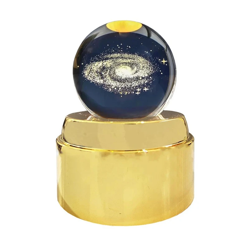 چراغ خواب مدل گوی کریستال موزیکال چرخان طرح کهکشان راه شیری