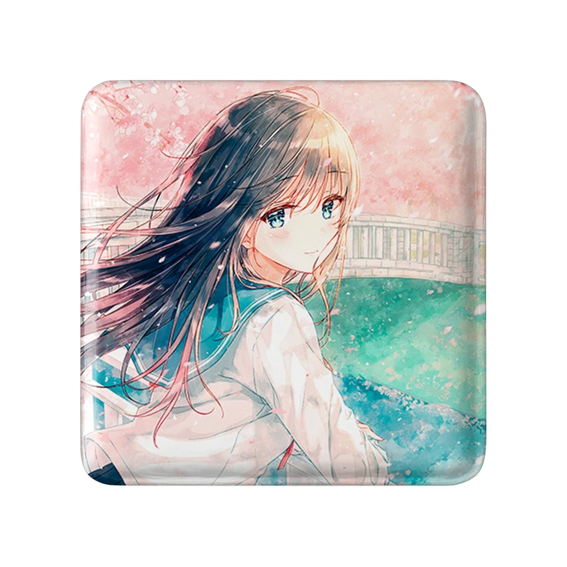 مگنت خندالو طرح دختر انیمه ای  مدل مربعی کد 18053