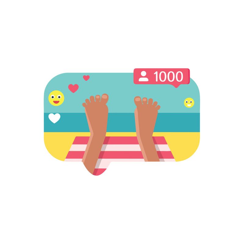 برچسب لپ تاپ پویا مارکت طرح ساحلی کد 308