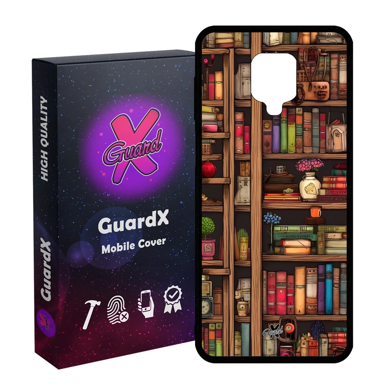 کاور گارد ایکس طرح کتابخانه مدل Glass10711 مناسب برای گوشی موبایل شیائومی Redmi Note9 Pro/Note 9 Pro Max/Redmi Note 9S/MI Poco M2 Pro