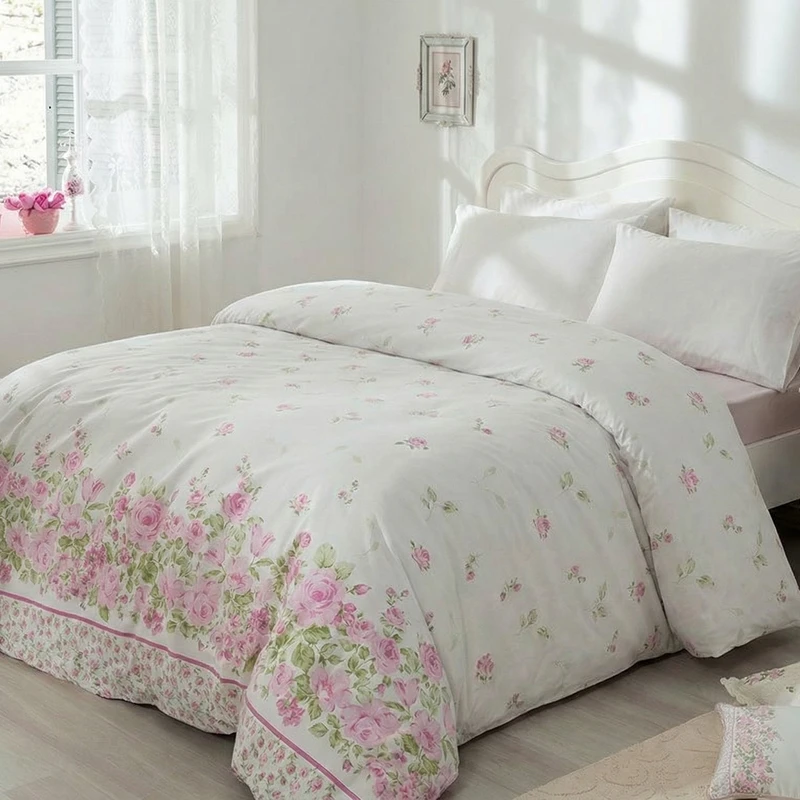 روکش لحاف پنبه انگلیش هوم مدل Rose Rain یک نفره سایز 220x160 سانتی‌متر