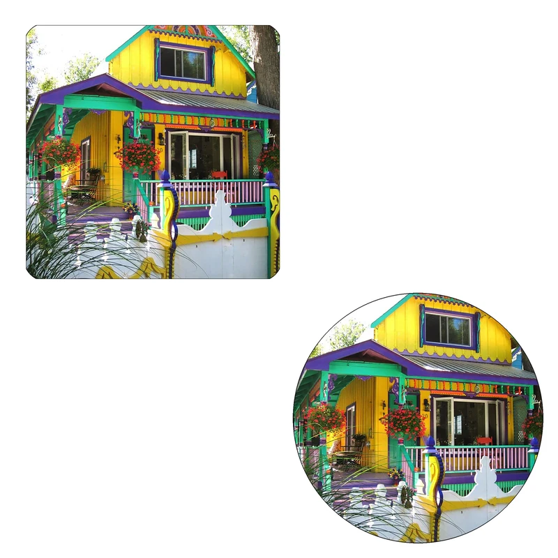 مگنت طرح خانه رنگارنگ کد M1 به همراه زیر لیوانی