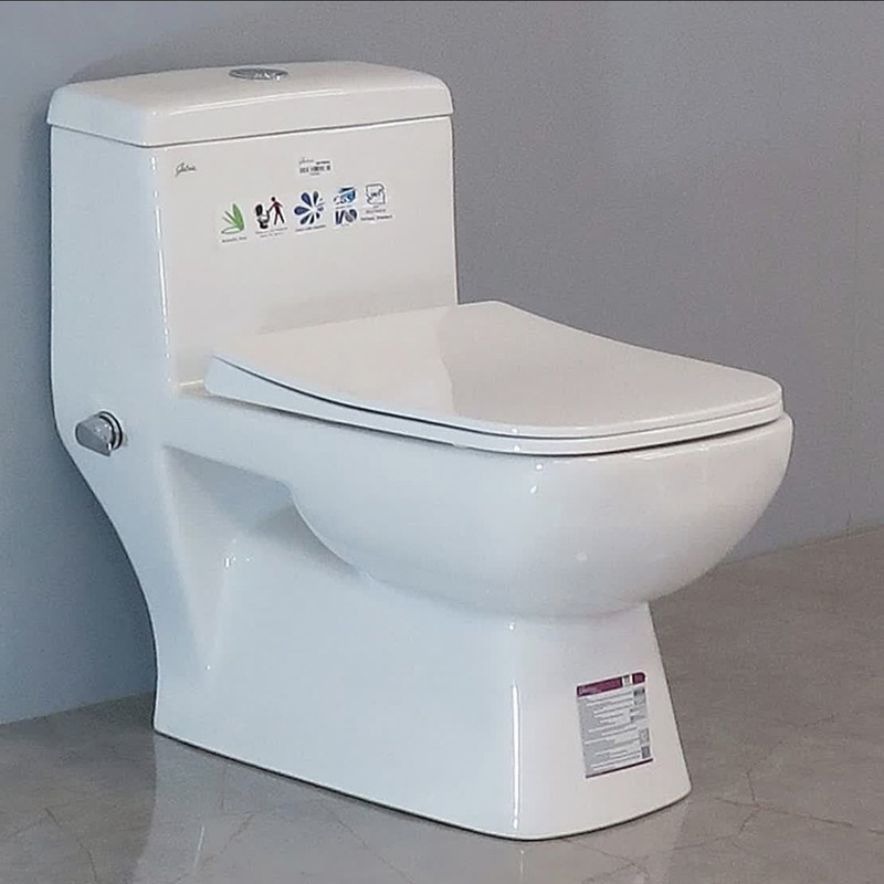 توالت فرنگی دو زمانه گاتریا مدل خودشوردار همراه با شیر خودشور