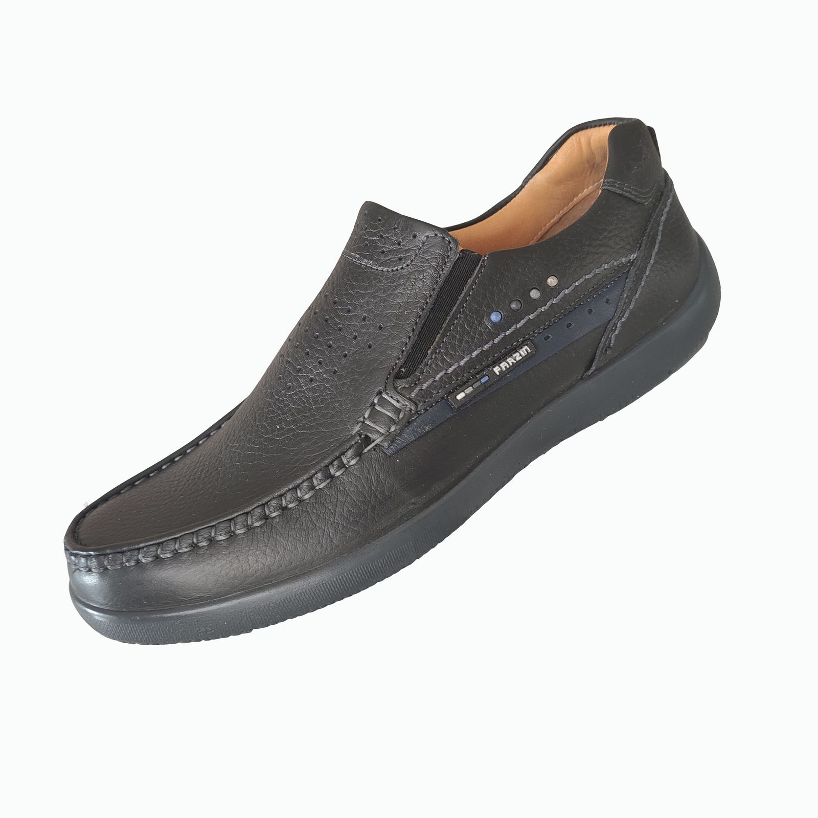 کفش روزمره مردانه کفش فرزین مدل پلاس بی بند رنگ مشکی -  - 2