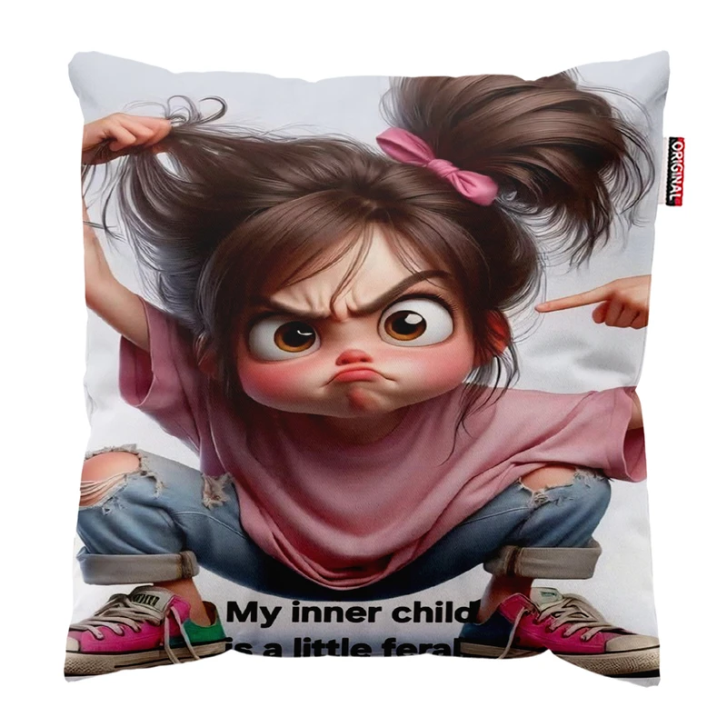 کوسن پاد آفرین مدل دختر کد7455 سایز 30*30 سانتی‌متر 