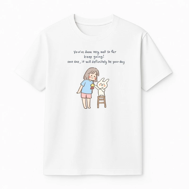 تی‌شرت آستین کوتاه دخترانه مدل دختر و خرگوش کد 3 