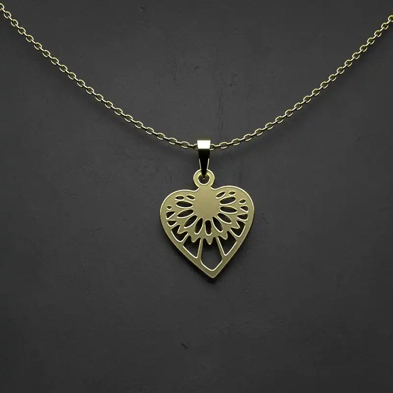 گردنبند طلا 18 عیار زنانه مدوپد مدل  طرح قلب کد II1116