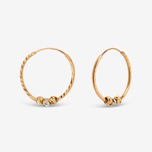 گوشواره حلقه‌ای طلا کم اجرت 18 عیار زنانه مطیع ها مدل 352