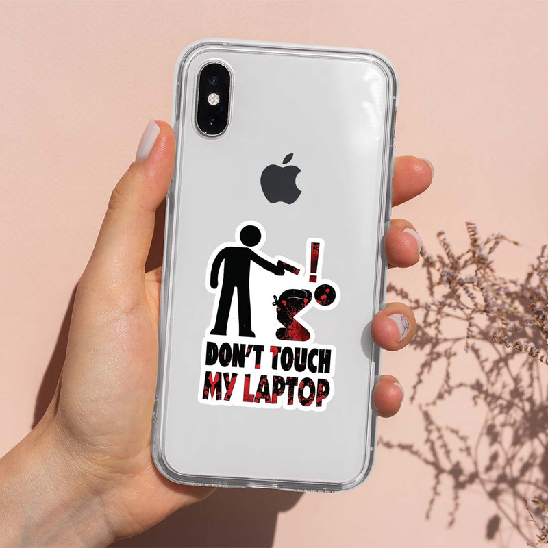 استیکر لپ تاپ کارنیکا طرح به لپ تاپ من دست نزن مدل Don’t Toch My Laptop-2222006 مجموعه 2 عددی