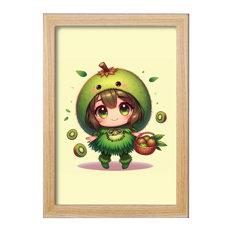 تابلو خندالو مدل دختر و کیوی کد F5421