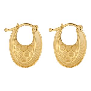 گوشواره حلقه‌ای طلا 18 عیار زنانه گلدم مدل E241006