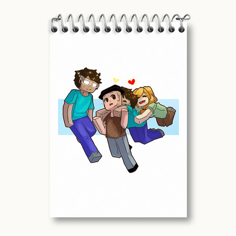 دفتر یادداشت 50 برگ خندالو مدل بازی ماینکرافت (Minecraft) کد 36967