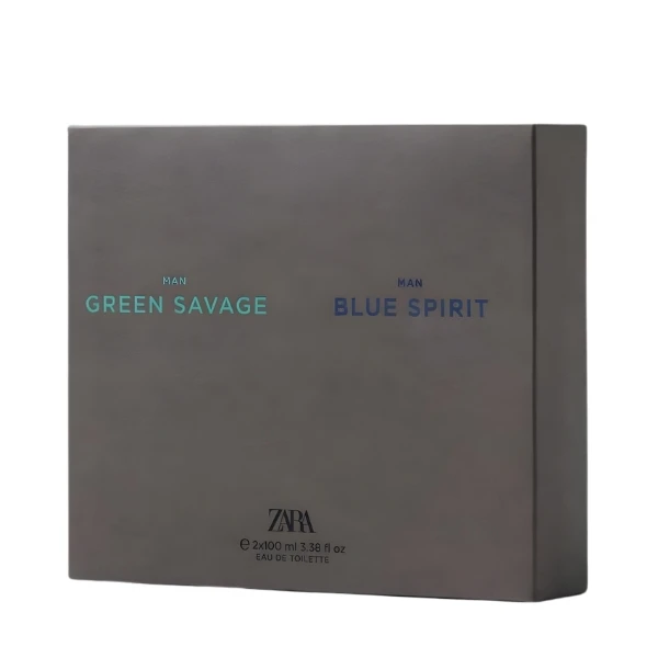 عکس شماره 2 : ست ادو تویلت مردانه زارا مدل گرین سوج و بلو اسپیریت با رایحه خنک حجم 100 میلی لیتر مجموعه 2 عددی