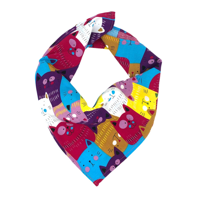 دستمال سر و گردن دخترانه مدل گربه خوشحال