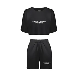 ست نیم تنه و شلوارک زنانه مدل twenty one pilots