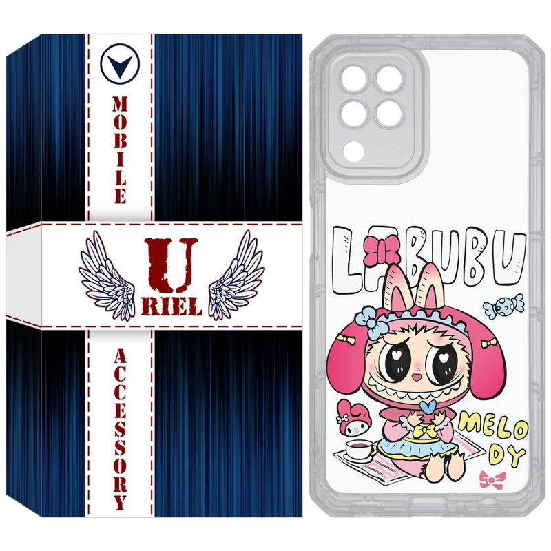 کاور یوریل مدل Clear کد 140 طرح لبوبو Labubu مناسب برای گوشی موبایل سامسونگ Galaxy A22 4G / M32 / M22