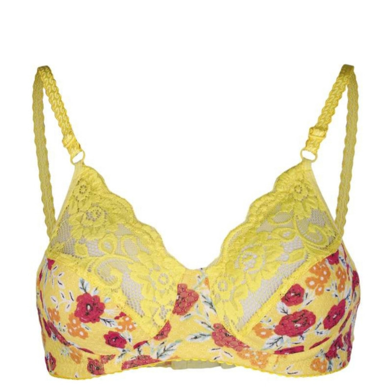 ست شورت و سوتین زنانه مدل فنردار گل گلی