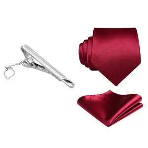 ست کراوات و دستمال جیب و گیره کراوات مردانه مدل TVF کد 24