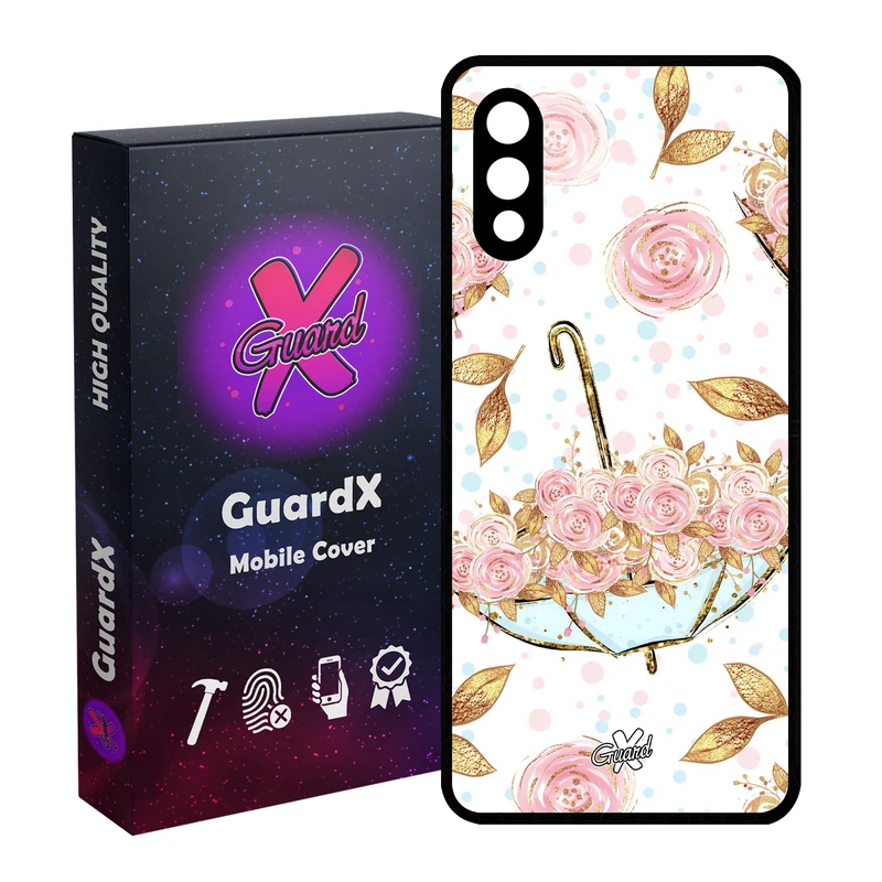 کاور گارد ایکس طرح Flower مدل Glass10107 مناسب برای گوشی موبایل سامسونگ Galaxy A02 / M02