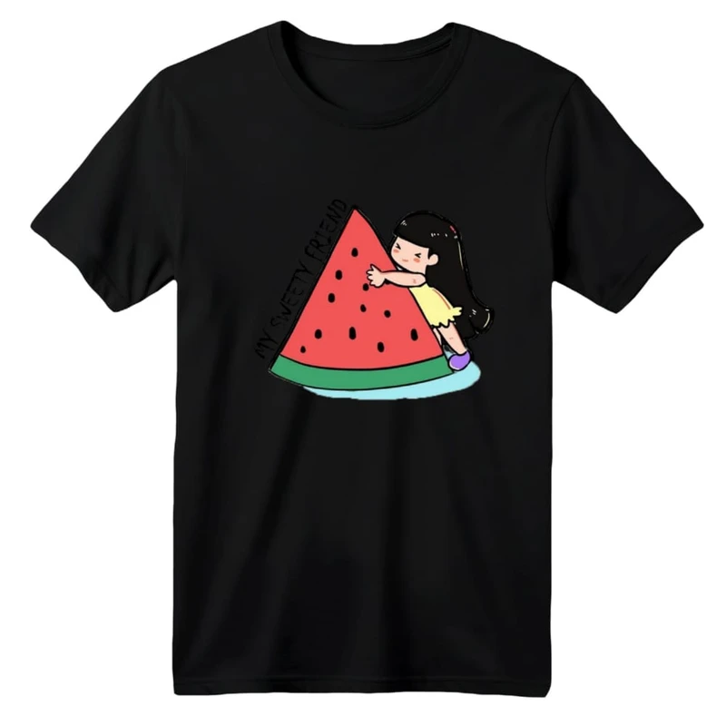 تی شرت آستین کوتاه بچگانه مدل دخترک یلدایی کد 14