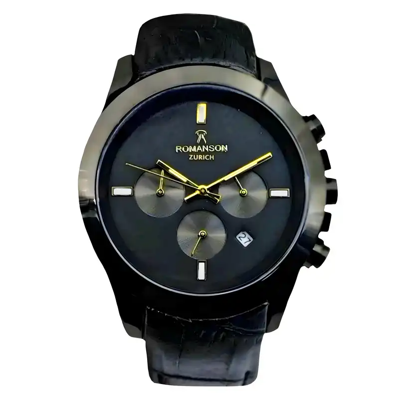 ساعت مچی عقربهای مردانه رومانسون مدل سه موتور فعال کورنوگراف بند چرمی