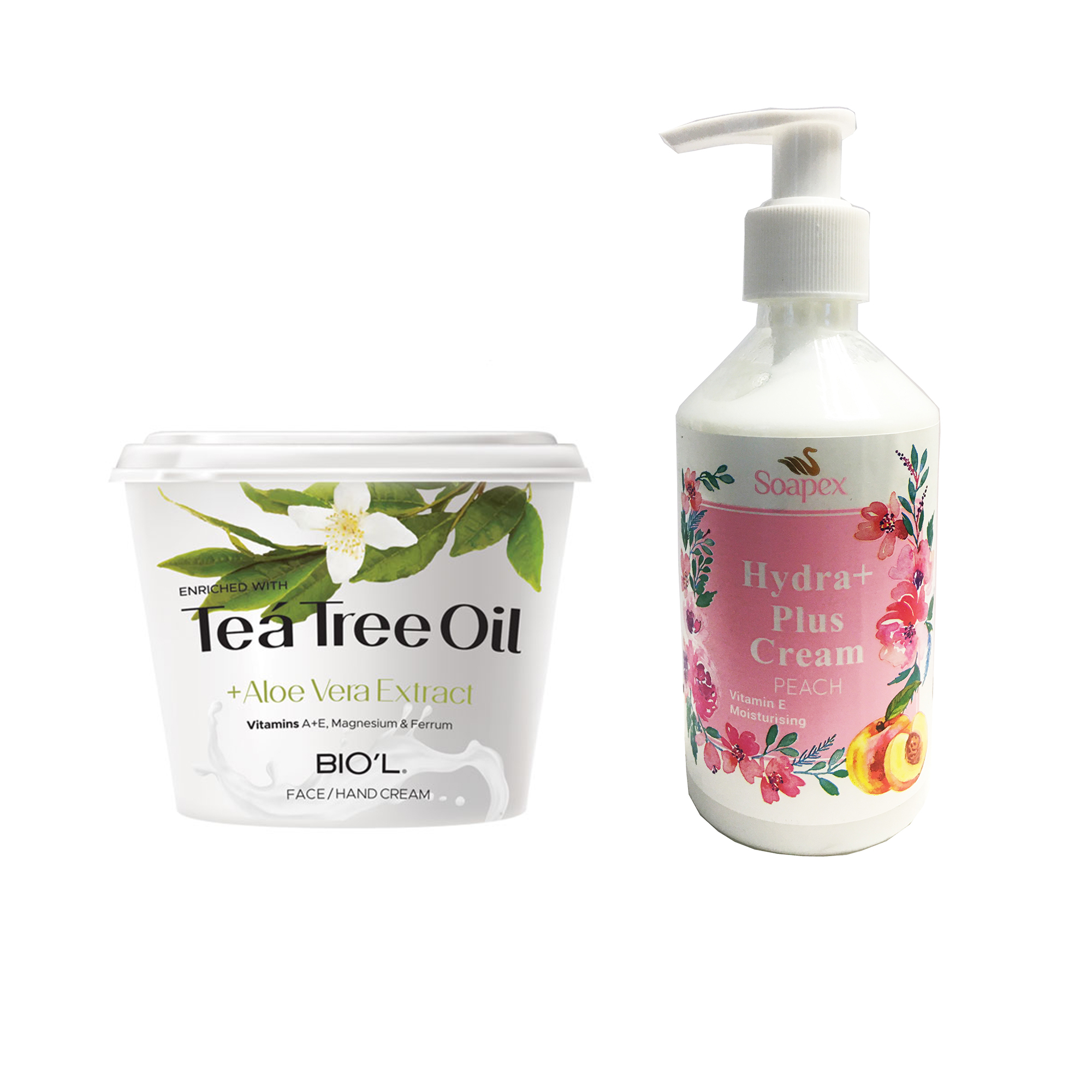 کرم آبرسان و مرطوب کننده سوپکس مدل هلو حجم 250 میلی لیتر به همراه کرم مرطوب کننده بیول مدل Tea Tree Oil حجم 250 میلی لیتر 