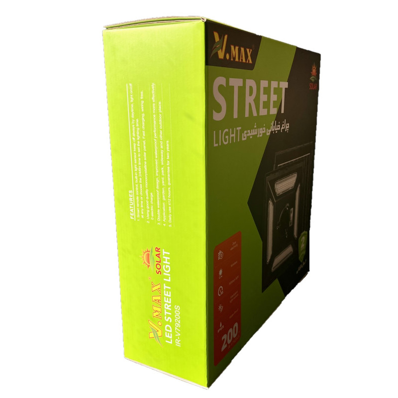 چراغ خورشیدی مربع ویمکس کد V-79200S  ظرفیت 200 وات