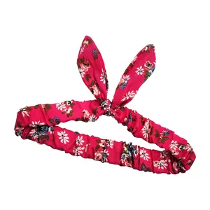 هدبند دخترانه مدل خرگوشی طرح گل رز كد PRC204