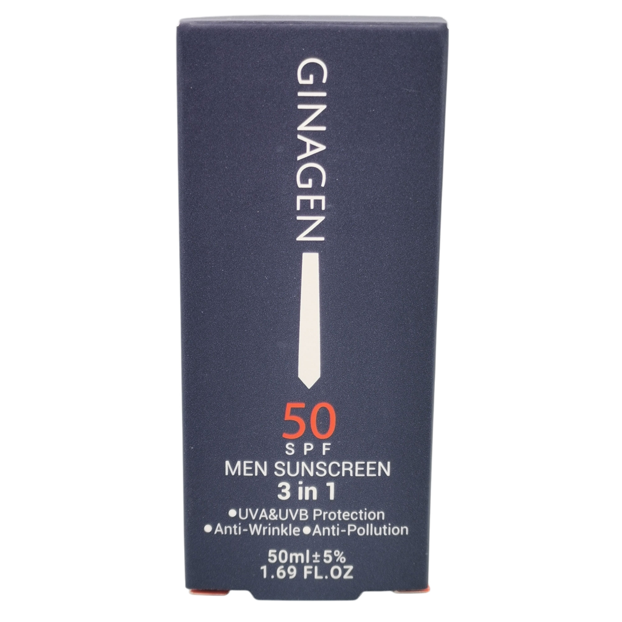 کرم ضد آفتاب بدون رنگ ژیناژن SPF 50 مدل 3in1 محافظ UVA ،UVB ضد حساسیت، ضد چروک و ضد پیری، مناسب انواع پوست حجم 50 میلیلیتر مجموعه دو عددی