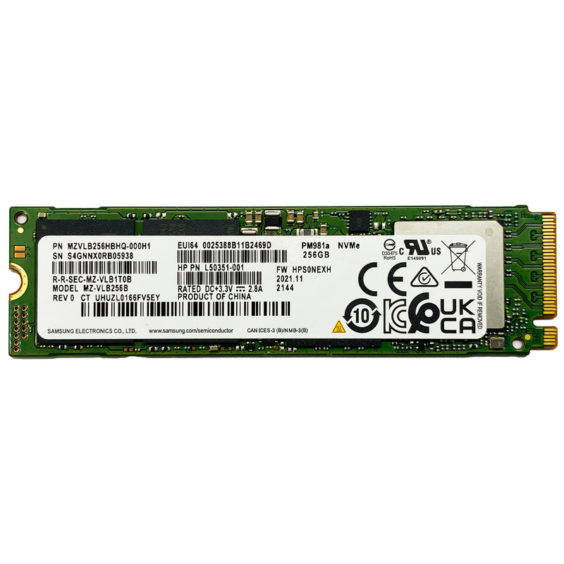 اس اس دی اینترنال سامسونگ مدل PM981a ظرفیت 256 گیگابایت