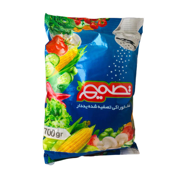 نمک خوراکی تصفیه شده یددار تصمیم - 700 گرم بسته 20 عددی