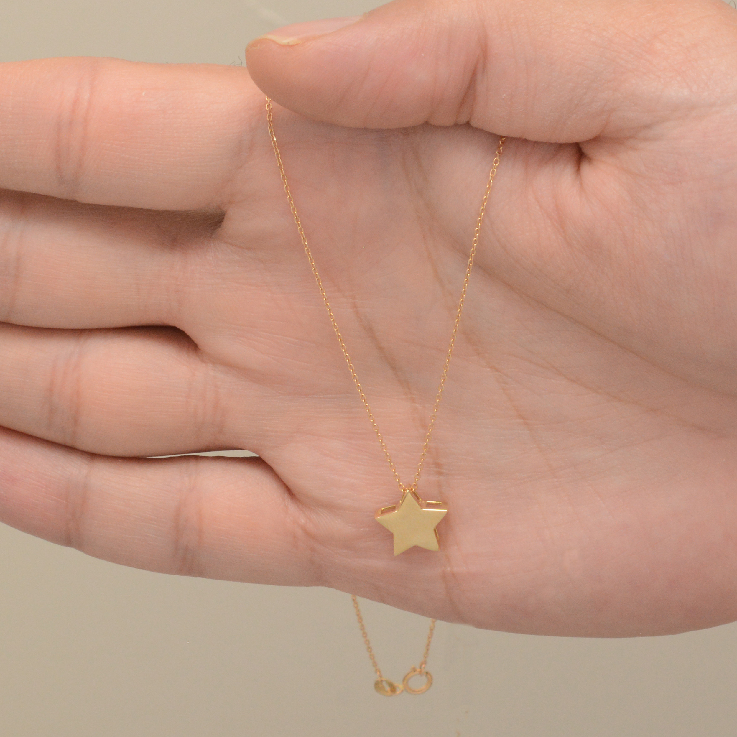 گردنبند طلا 18 عیار زنانه طلای مستجابی مدل ستاره کد 672018