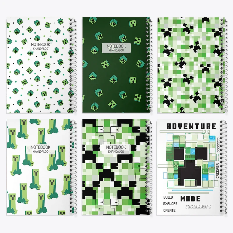 دفتر مشق 50 برگ خندالو طرح ماینکرفت (Minecraft) کد 214 مجموعه 6 عددی