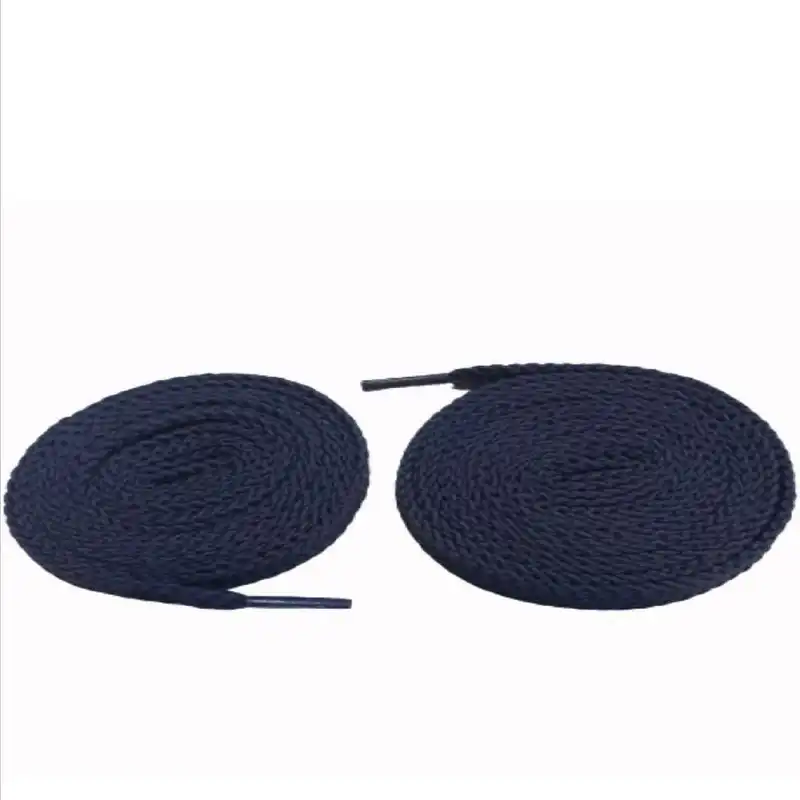 بند کفش مدل تخت ساده 80 کد 25 رنگ سرمه ای بسته 2 عددی