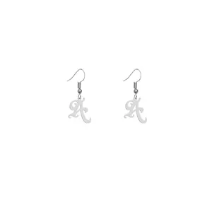 گوشواره نقره زنانه هایکا طرح حرف A مدل n.ha783