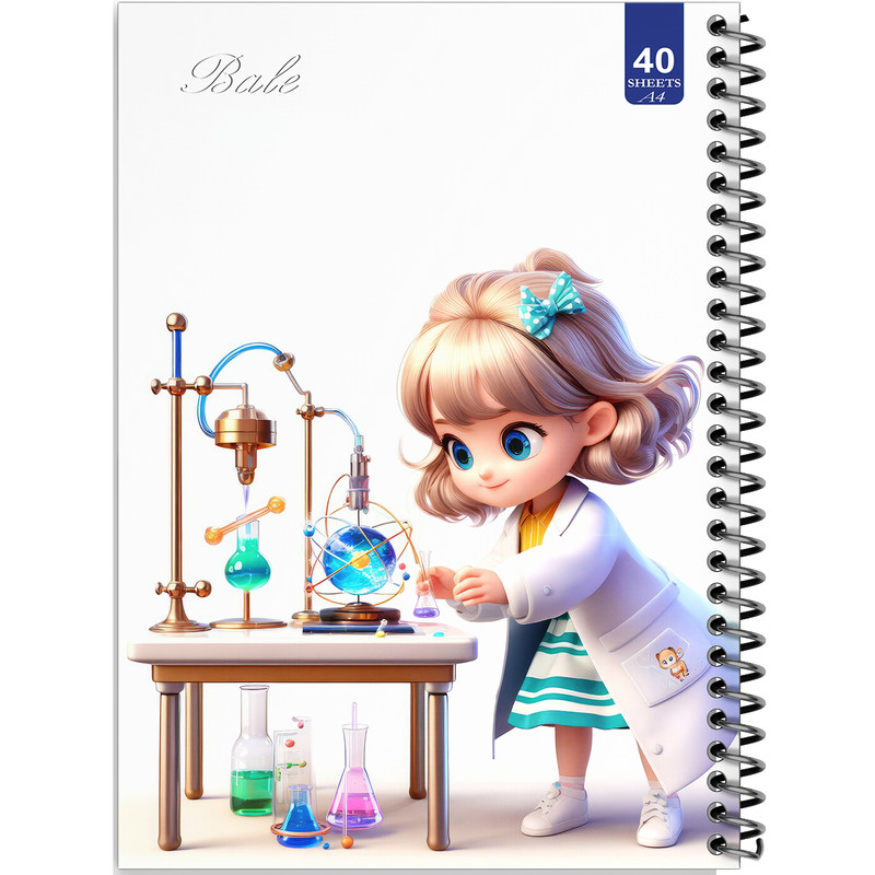 دفتر نقاشی 40 برگ انتشارات بله طرح دختر آشپز کد A4-K708