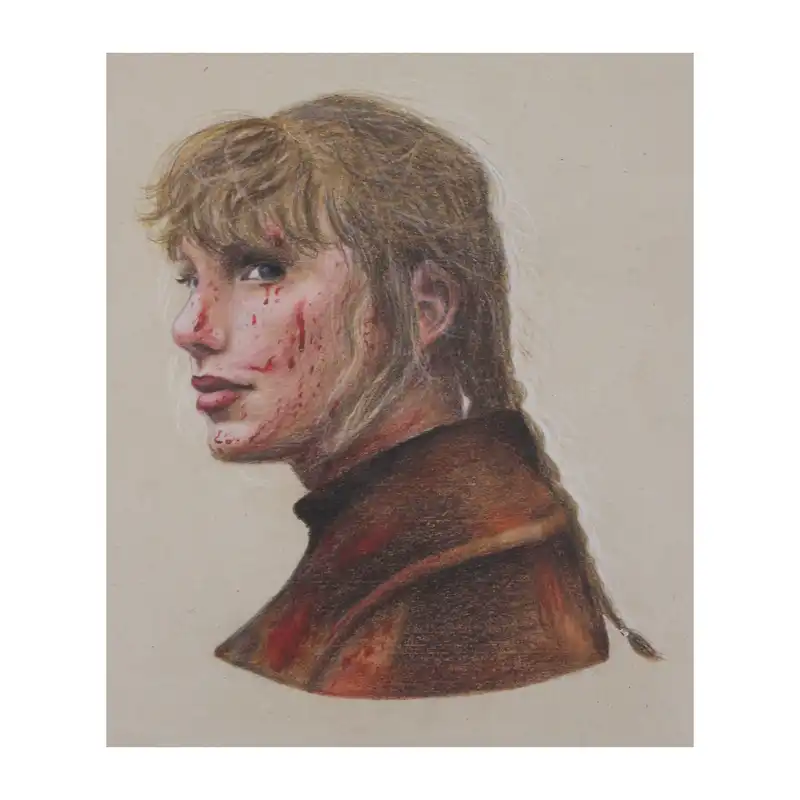 نقاشی مداد رنگی مدل تیلور سوییفت کد 03