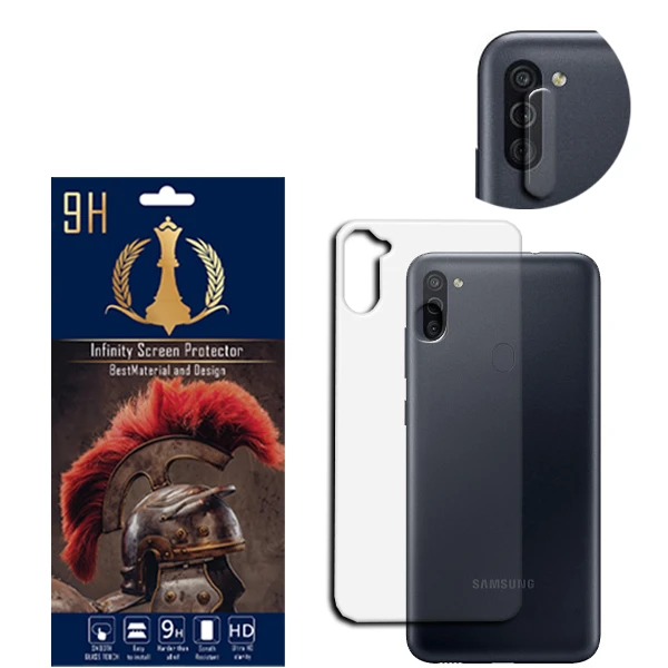 محافظ لنز دوربین اینفینیتی مدل M11 مناسب برای گوشی موبایل سامسونگ GALAXY M11 به همراه محافظ پشت گوشی