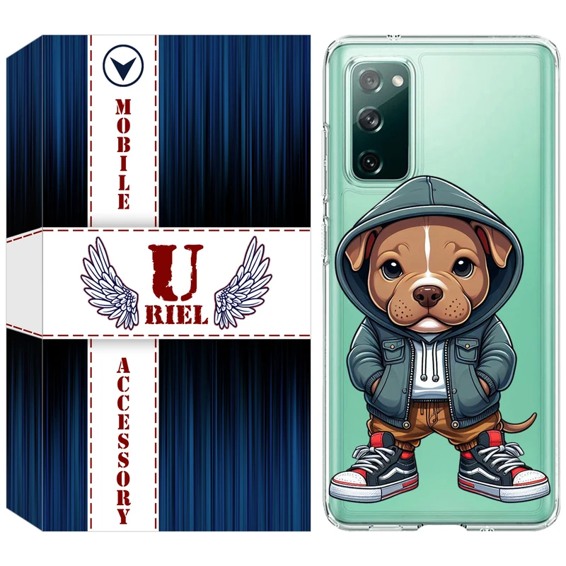 کاور یوریل مدل Clear کد 66 طرح سگ قهوه ای مناسب برای گوشی موبایل سامسونگ Galaxy S20 FE