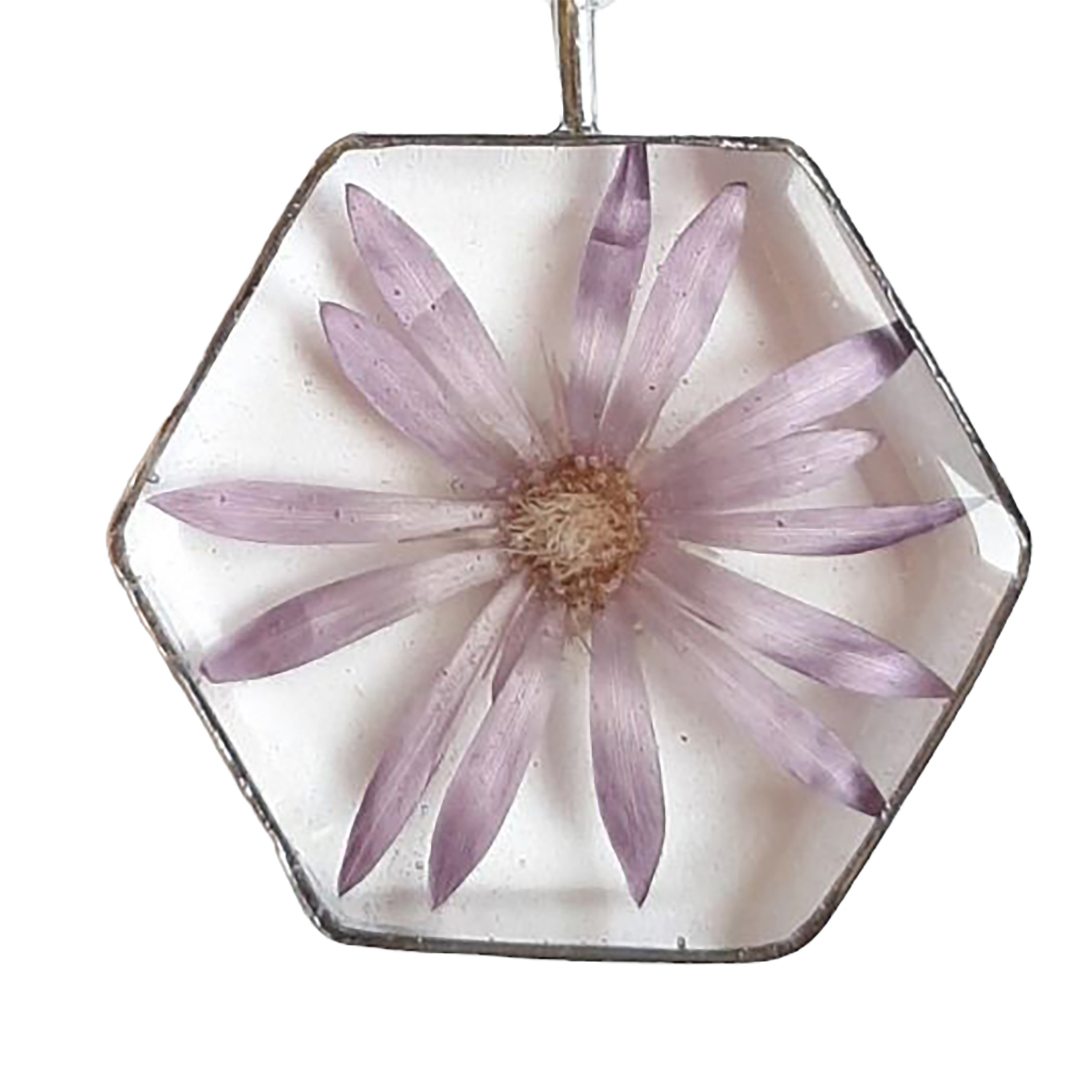 گردنبند دست ساز زنانه مدل گل طبیعی مرواریدی رزینی