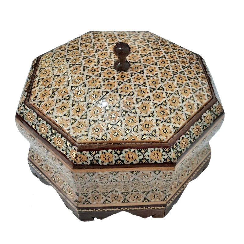 شکلات خوری خاتم کاری مدل هشت گوش کد 153
