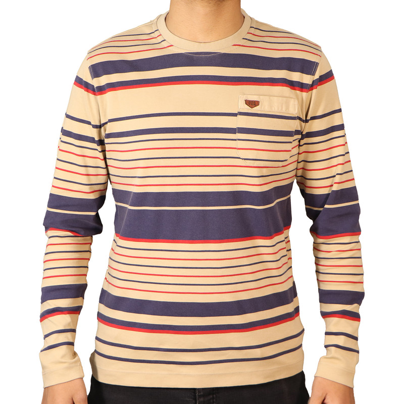 تی شرت آستین بلند مردانه مدل یقه گرد سنگشور کد 36896 رنگ قرمز