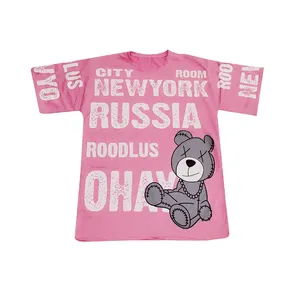 تی شرت لانگ آستین کوتاه زنانه مدل تدی رنگ صورتی